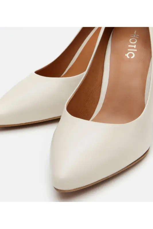 Haqiqiy charm ekru ayollar stiletto - 4