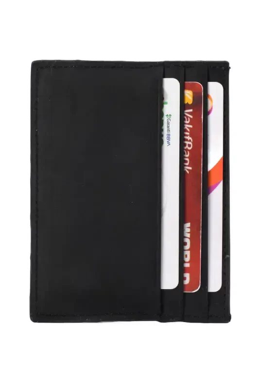 Haqiqiy charm erkaklar kart egasi hamyoni Rfid himoyalangan qo'lda ishlangan va ingichka dizayn qora-qora - 3