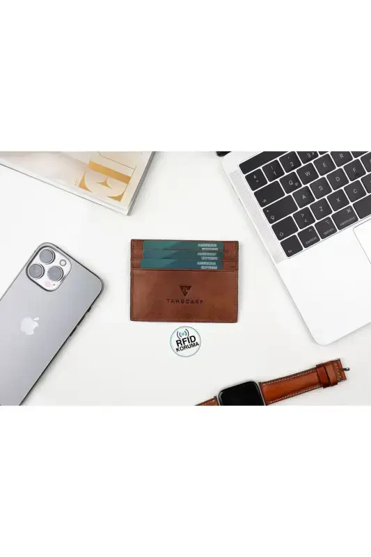 Haqiqiy charm erkaklar kartasi hamyoni Rfid himoyalangan qo'lda ishlangan va nozik dizayn Taba-Taba - 5