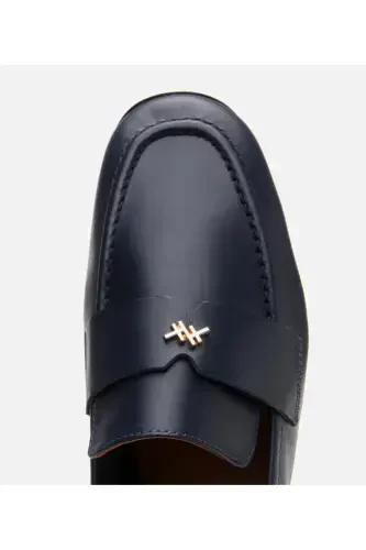 Haqiqiy charm ko'k ayollar loafer - 4