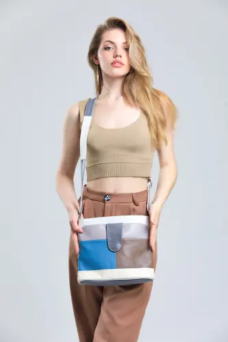 Haqiqiy charm ko'p rangli Kross-bodi pochta sumkasi - Ko'p rangli aralash - FUBILEATHER (1)