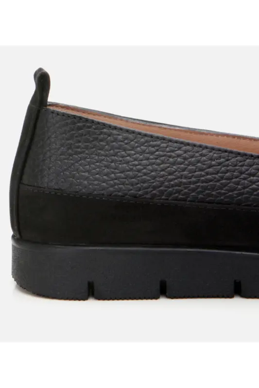 Haqiqiy charm qora ayollar loafer - 3