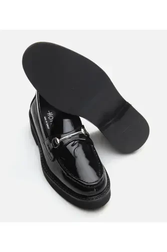 Haqiqiy charm qora ayollar loafer - 6