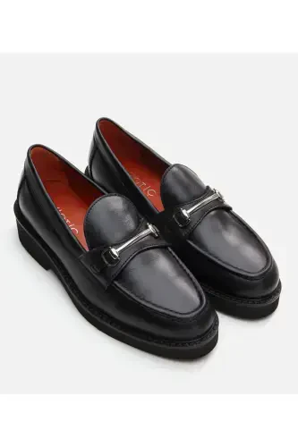 Haqiqiy charm qora ayollar loafer - HOTIÇ (1)