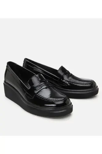Haqiqiy charm qora ayollar loafer - HOTIÇ (1)