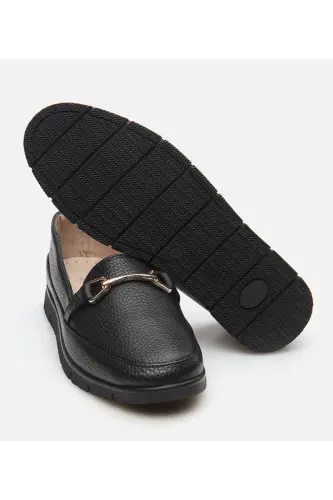 Haqiqiy charm qora ayollar loafer - 6