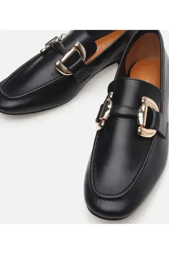 Haqiqiy charm qora ayollar loafer poyabzali - 10