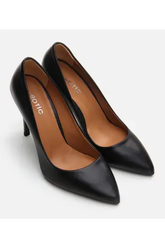 Haqiqiy charm qora ayollar stiletto - HOTIÇ (1)