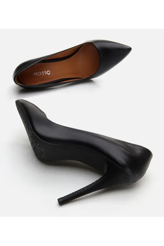 Haqiqiy charm qora ayollar stiletto - 6