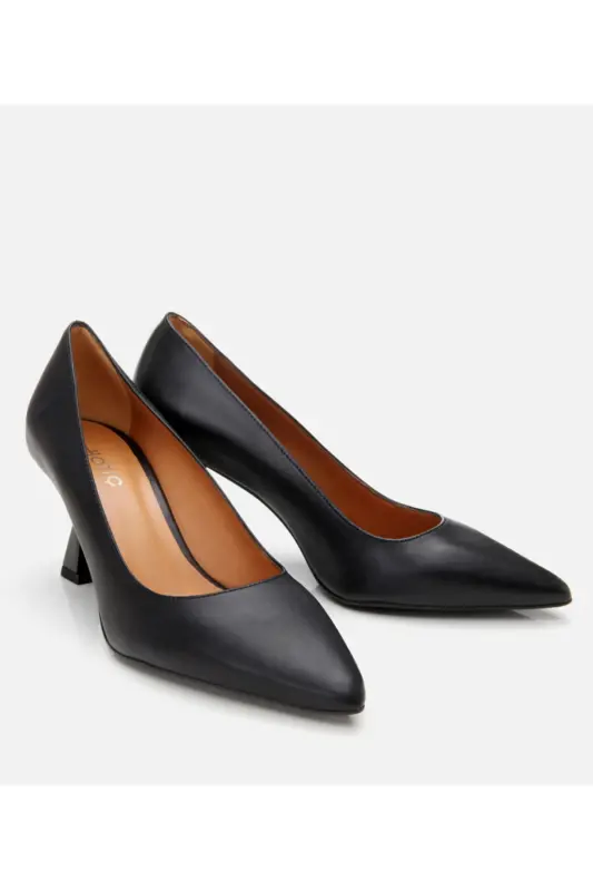 Haqiqiy charm qora ayollar stilettosi - 2