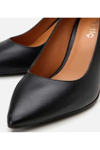 Haqiqiy charm qora ayollar stilettosi - 3