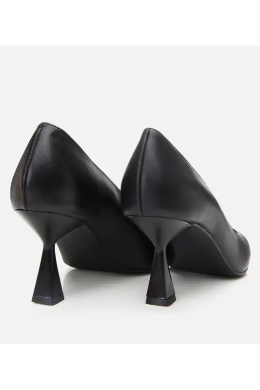 Haqiqiy charm qora ayollar stilettosi - 5