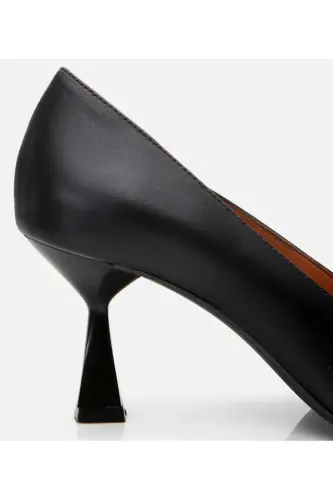 Haqiqiy charm qora ayollar stilettosi - 7