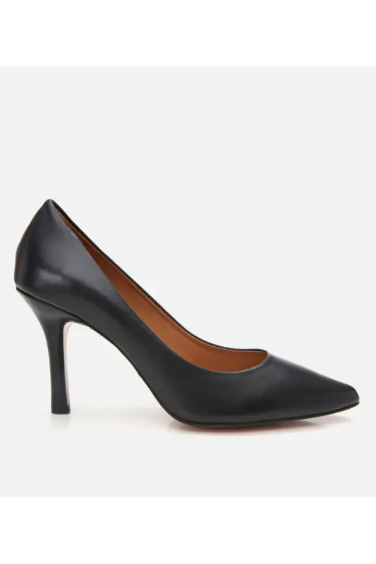 Haqiqiy charm qora ayollar stilettosi - 1