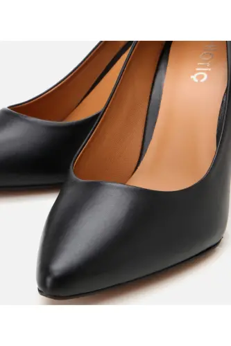 Haqiqiy charm qora ayollar stilettosi - 4