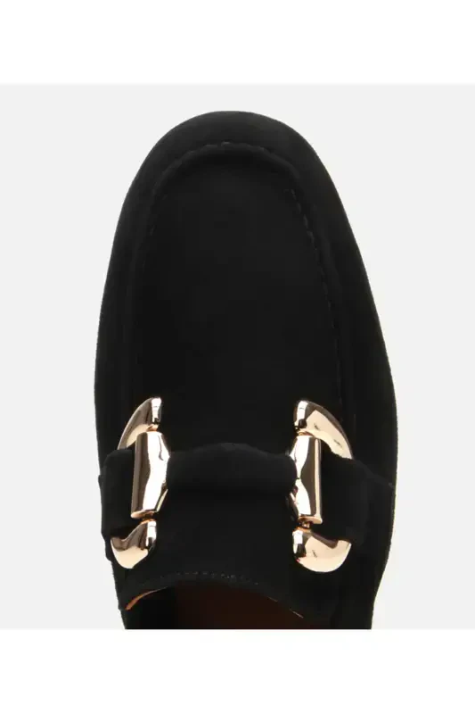 Haqiqiy charm qora ayollar tokali loafer - 9