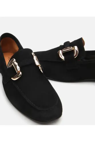 Haqiqiy charm qora ayollar tokali loafer - 4
