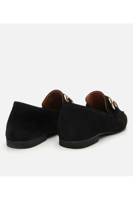 Haqiqiy charm qora ayollar tokali loafer - 6