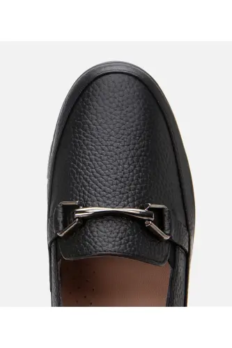 Haqiqiy charm qora ayollar toʻqali loafer - 4