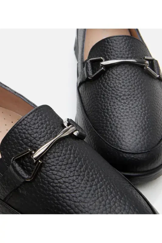 Haqiqiy charm qora ayollar toʻqali loafer - 10