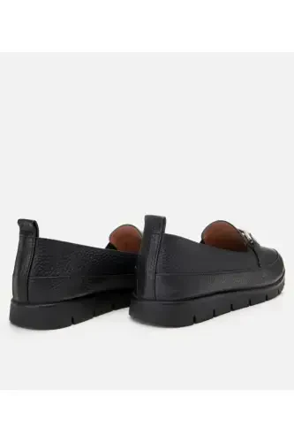 Haqiqiy charm qora ayollar toʻqali loafer - 6