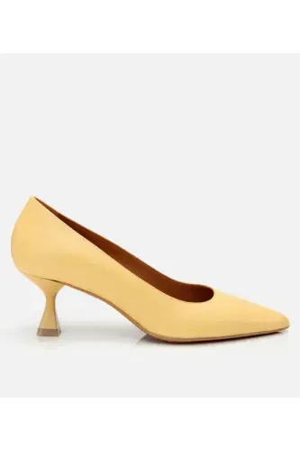 Haqiqiy charm sariq ayollar stiletto - 1