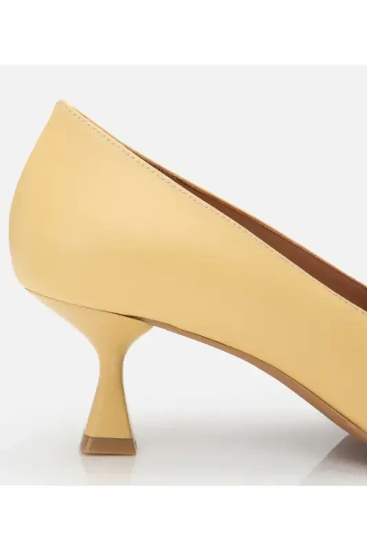 Haqiqiy charm sariq ayollar stiletto - 4