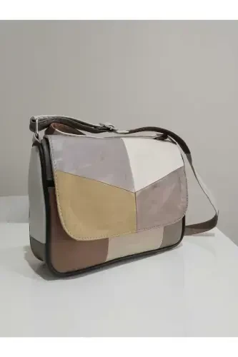 HAQIQIY TERI AYOL SUMKASI (25SM X 20SM)-YOZGI ARALASH RANGLAR 12 - MODAZONE (1)