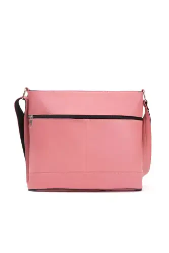 Haqiqiy teri krossbodi pushti pochta sumkasi - Pushti - FUBILEATHER (1)