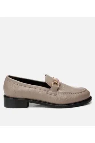 Haqiqiy teri kulrang ayollar loafer - 1