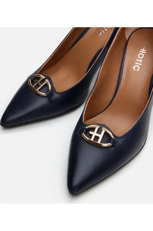 Haqiqiy teri lacivert ayollar stiletto - 4