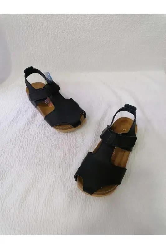 HAQIQIY TERI ORTOPEDIK MANTAR TOVONLI, OLDINI YAPIQ SANDAL - TO'Q HAVORANG - 4