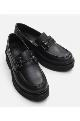 Haqiqiy Teri Qora Ayollar Loafer - 3