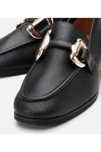 Haqiqiy teri qora ayollar toʻqali loafer - 7