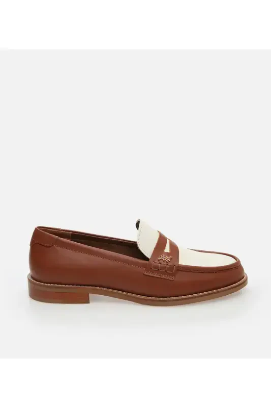 Haqiqiy teri taba ayollar loafer - 1