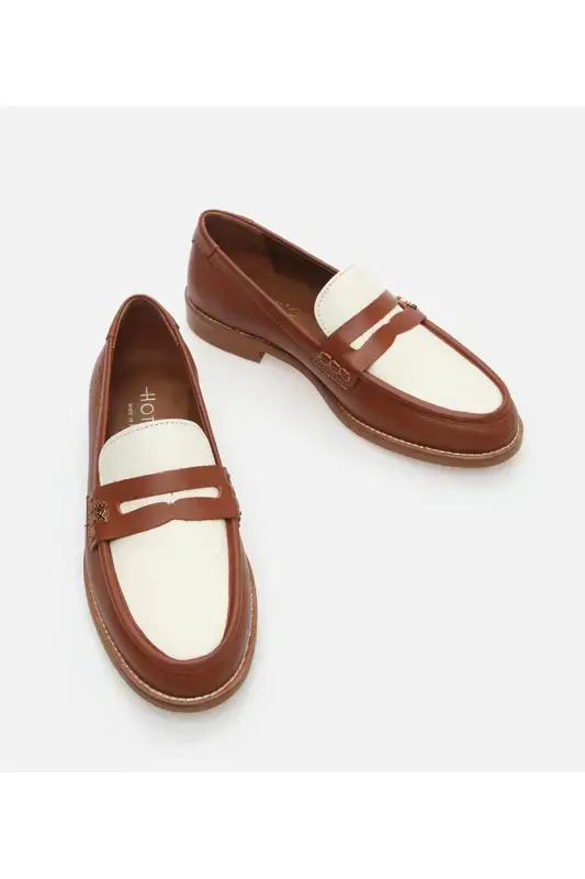 Haqiqiy teri taba ayollar loafer - 3