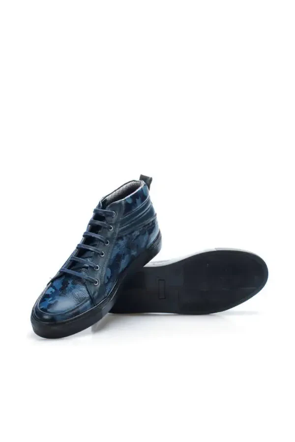 Haqiqiy Teri To'q ko'k Erkak Sneaker 120130008668-LA - 4