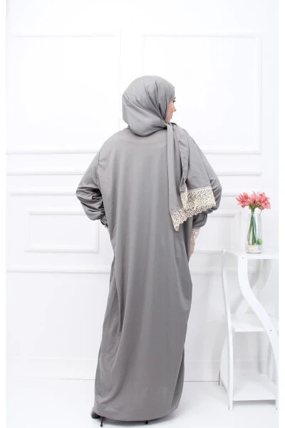 Har qanday fasl uchun ajoyib ayollar namoz libosi o‘z-o‘zidan ro‘molli - 4