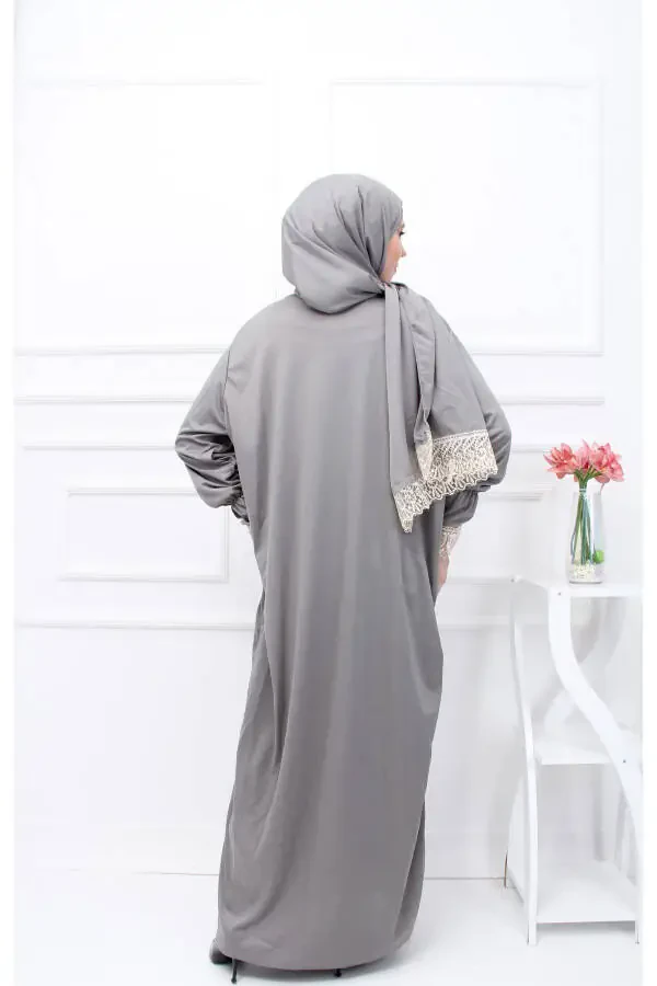 Har qanday fasl uchun ajoyib ayollar namoz libosi o‘z-o‘zidan ro‘molli - 4