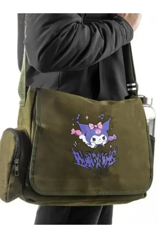 Harajuku Anime Kuromi Messenger Bag-Green - TOUZ MODA