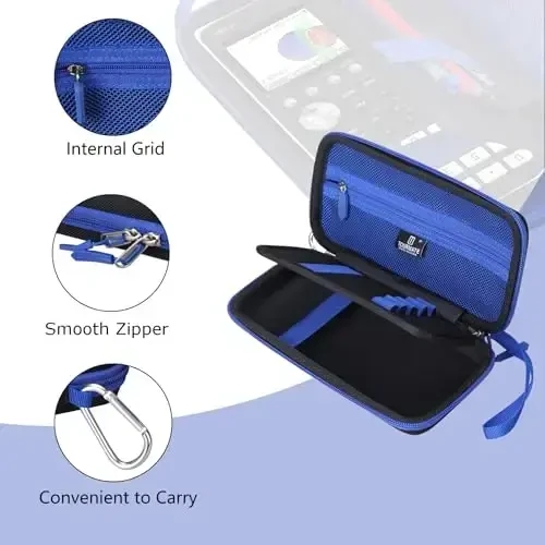 Hard Travel Case Replacement for CASIO PRIZM FX-CG50/CASIO FX-9750GIII/Texas Instruments TI-34/Texas Instruments BA II,Color Graphing Calculator - Tourmate，Case Only (Black + Blue, Upgrade) - 6