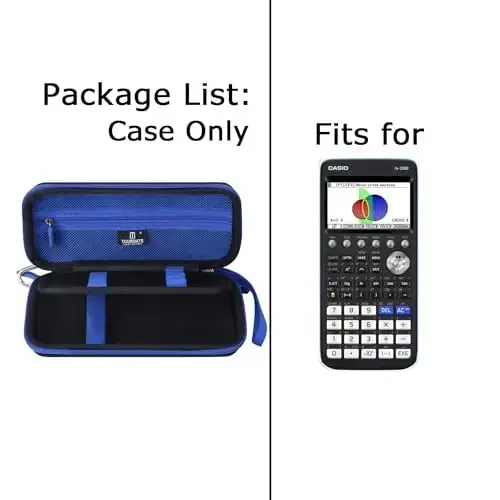 Hard Travel Case Replacement for CASIO PRIZM FX-CG50/CASIO FX-9750GIII/Texas Instruments TI-34/Texas Instruments BA II,Color Graphing Calculator - Tourmate，Case Only (Black + Blue, Upgrade) - 7