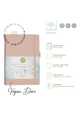 Hardcover Planner Dotted Notebook, 14x20 cm. -Pink-Pink - Modazone (1)