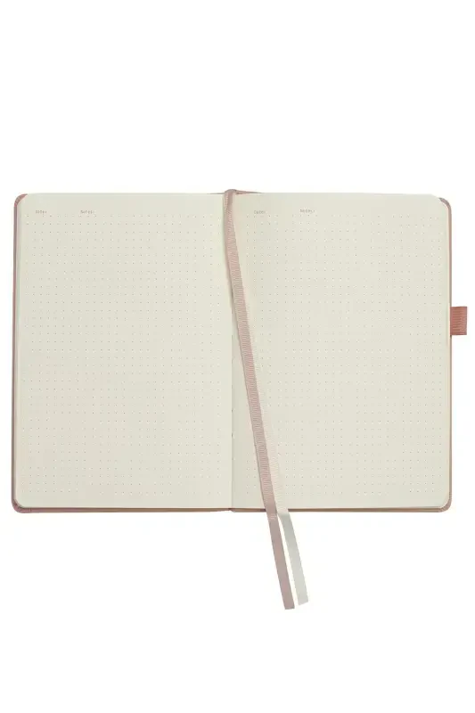 Hardcover Planner Dotted Notebook, 14x20 cm. -Pink-Pink - 3