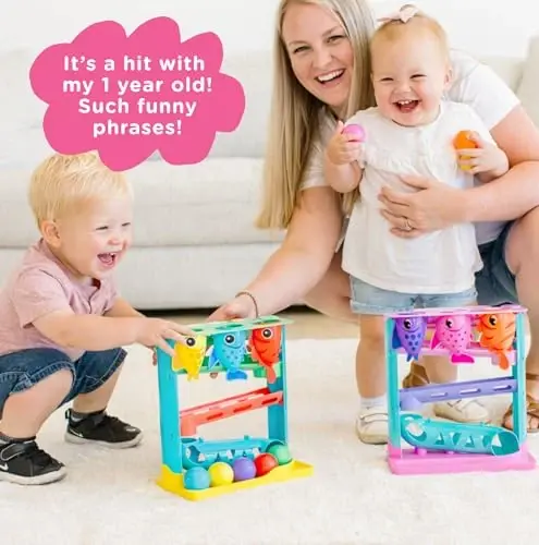 Move2Play, Feed The Fish | 30+ Fin-Tastic Songs & Phrases | Baby & Toddler Musical Toy | First Birthday Present for 1+ Year Old | Ages 6-24 Months | Boy & Girl Ball Drop Toy - MOVE2PLAY, (1)