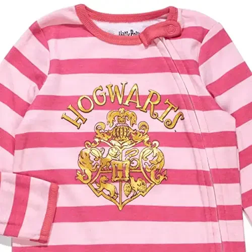 Harry Potter Baby Zip Up Sleep N' Play Coverall Headband Burp Cloth and Blanket 4 Piece Outfit Set Newborn - 7