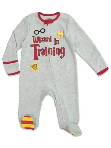 Harry Potter Baby Zip Up Sleep N' Play Coverall Headband Burp Cloth and Blanket 4 Piece Outfit Set Newborn - 2