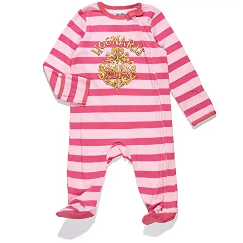 Harry Potter Baby Zip Up Sleep N' Play Coverall Headband Burp Cloth and Blanket 4 Piece Outfit Set Newborn - 3