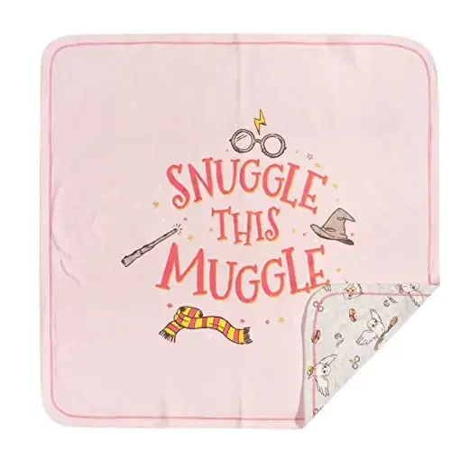 Harry Potter Baby Zip Up Sleep N' Play Coverall Headband Burp Cloth and Blanket 4 Piece Outfit Set Newborn - 6