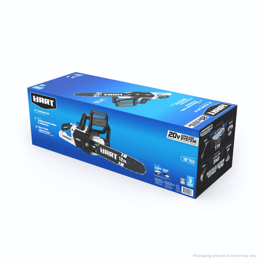 HART 20 Volt 12-Inch Cordless Chainsaw (1) 20-Volt 4.0Ah Lithium-Ion Battery - 15